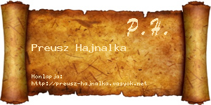 Preusz Hajnalka névjegykártya